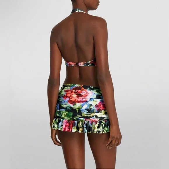 Norma Kamali Bill Bra in Rose Garden Print Swim Top